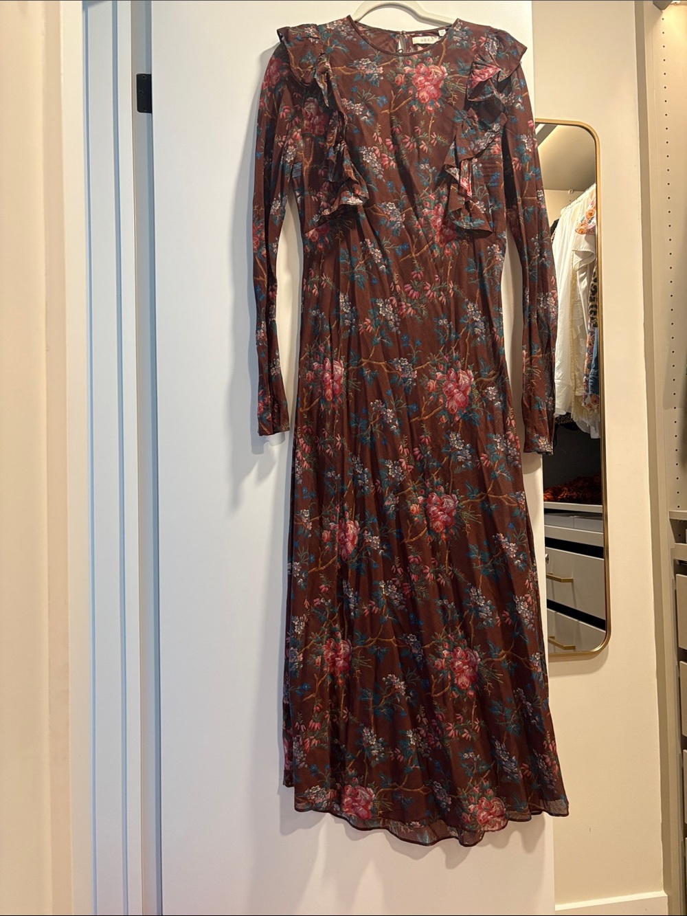 Doen Floral Ruffle Long-Sleeve Maxi Dress